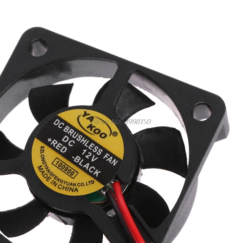 DC 12V 0.12A 2-Pin 50x50x10mm PC Computer CPU System Brushless Cooling Fan 5010