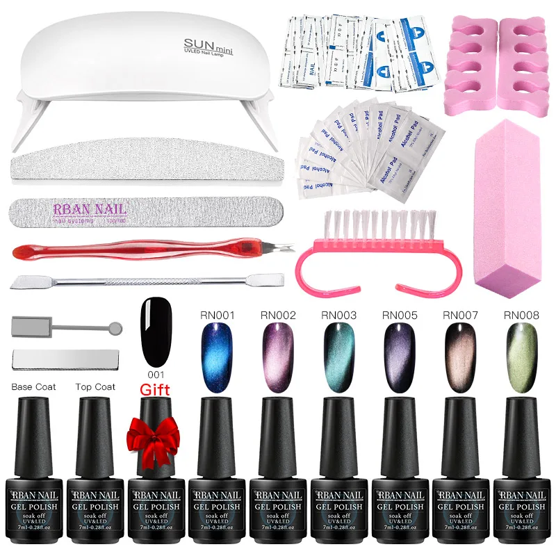 ZH09061 RBAN NAIL 9D глаз хамелеона кота набор гелей для ногтей Galaxy Магнитный замачиваемый УФ светодиодный гель лак для ногтей Полупостоянный Маникюр гель лак - Цвет: ZH09061