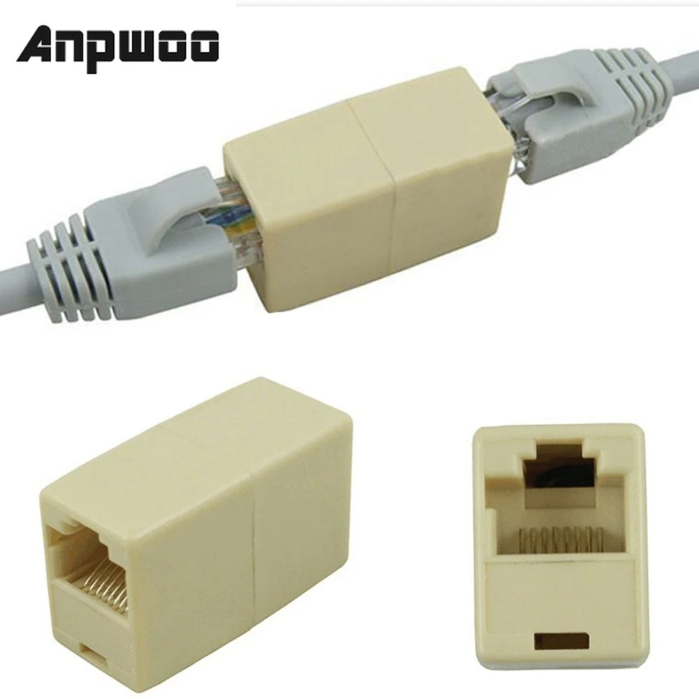 Acoplador de Cable de red Ethernet, extensor de Cable de red RJ45, CAT 5, 5E, 6, 6a, 10 Uds.