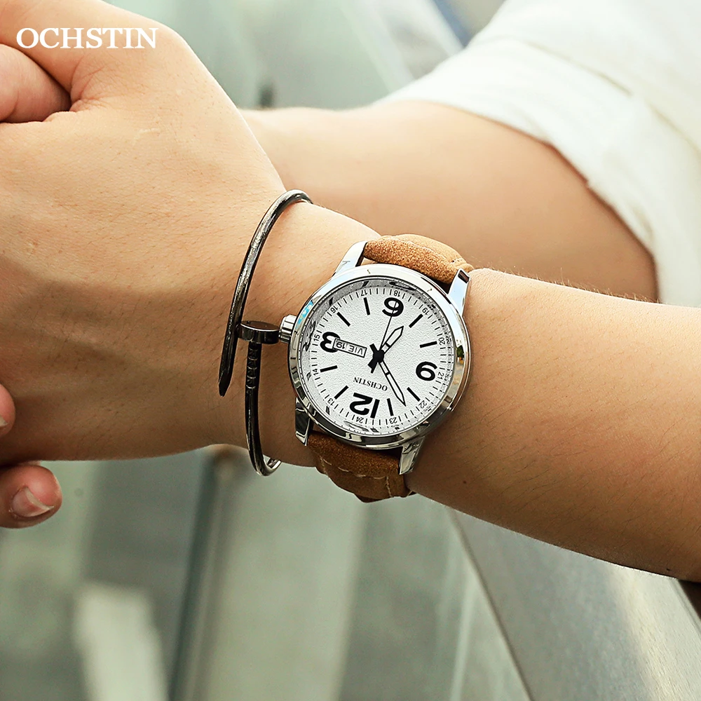 OCHSTIN Original 2024 Mens Casual Watch Luminous Wristwatch Luxury Date Week Double Display Waterproof Clock Relogio Masculino