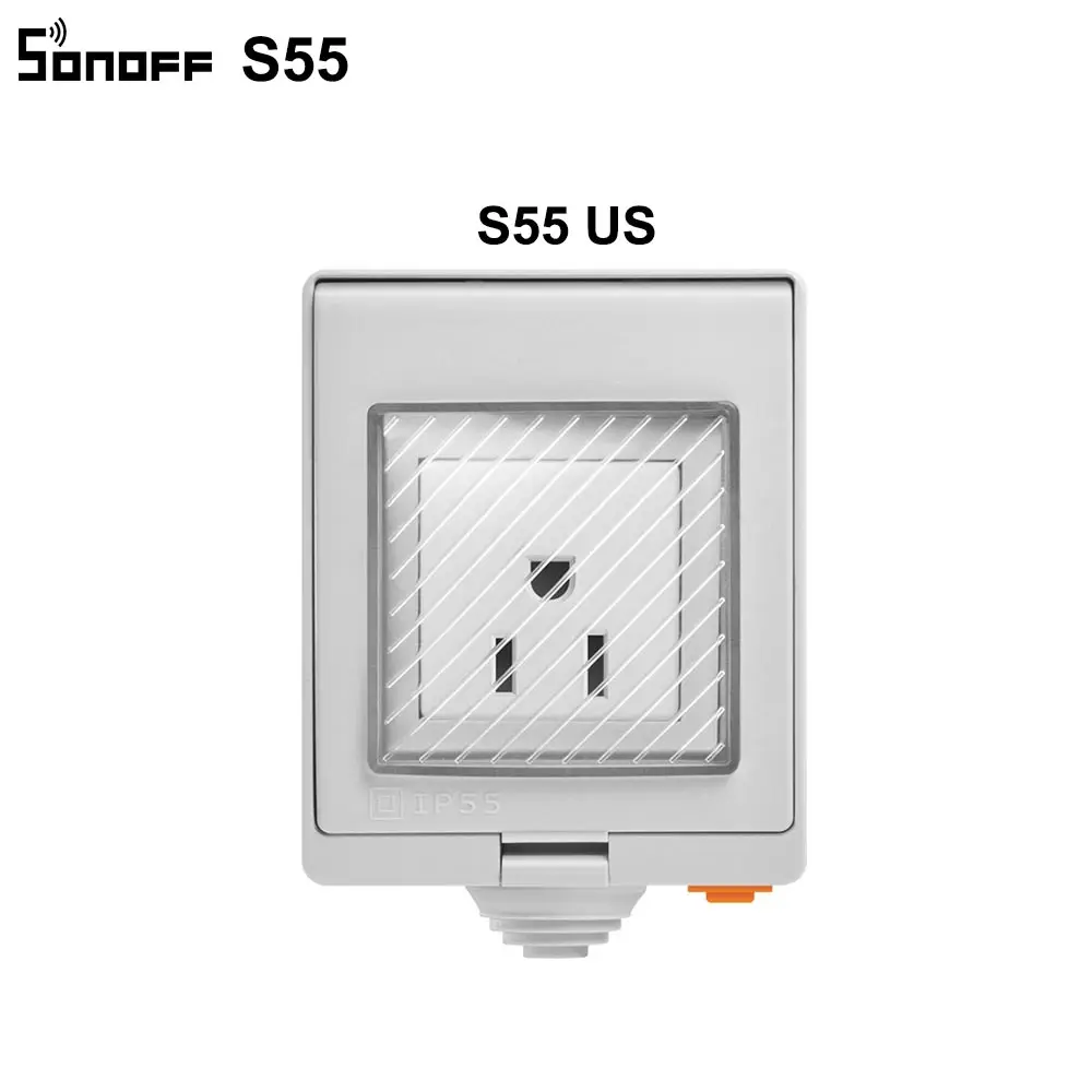 SONOFF S55 US Itead SONOFF S55 Wifi умная водонепроницаемая розетка IP55 UK/AU/US/FR/DE/ZA Wifi розетка с таймером пульт дистанционного управления работает с Alexa - Комплект: SONOFF S55 US