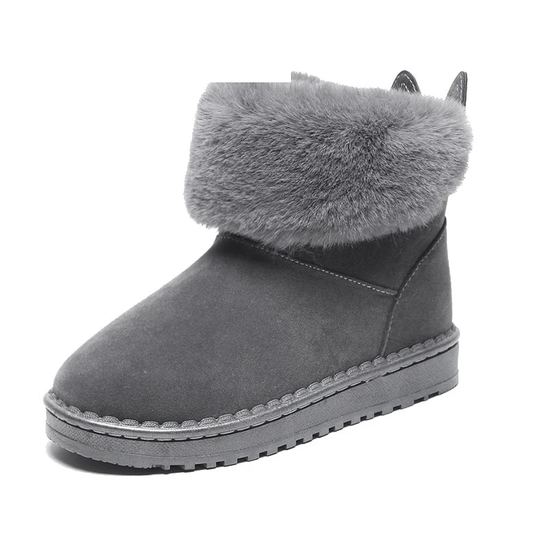 

CINESSD Winter Boots Women 2019 Botas Mujer Warm Plush Ankle Boots for Women Slip-On Fur Booties Snow Boots Women Winter Shoes