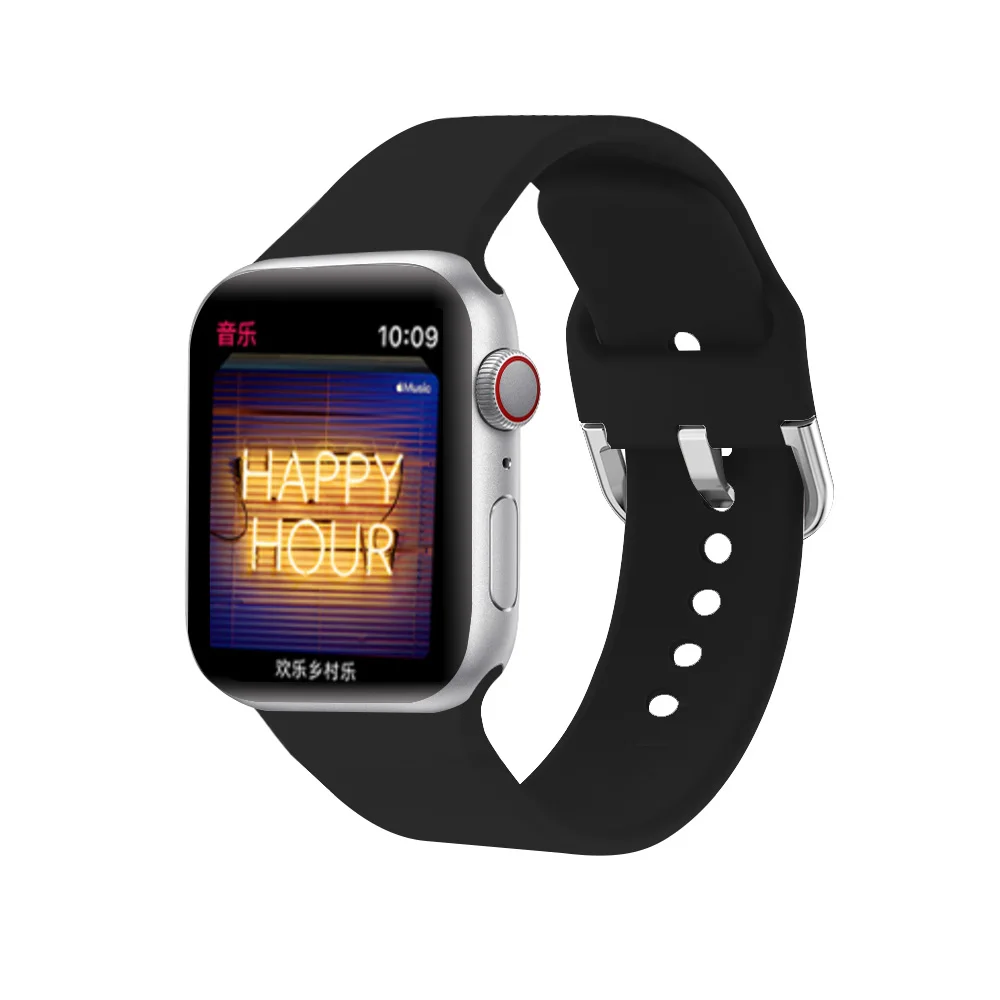 Подходит для Apple 38 мм 42 мм iWatch 5 ремешок 44 мм 40 мм u-образная пряжка спортивный силиконовый наручный браслет часы Apple 4 ремешок аксессуары