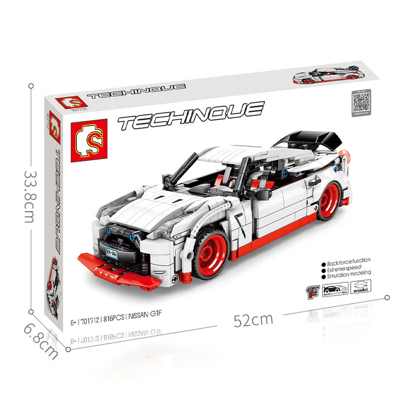 Блоки SEMBO Super Race Car GTR Technic конструктор модель автомобиля развивающая игрушка