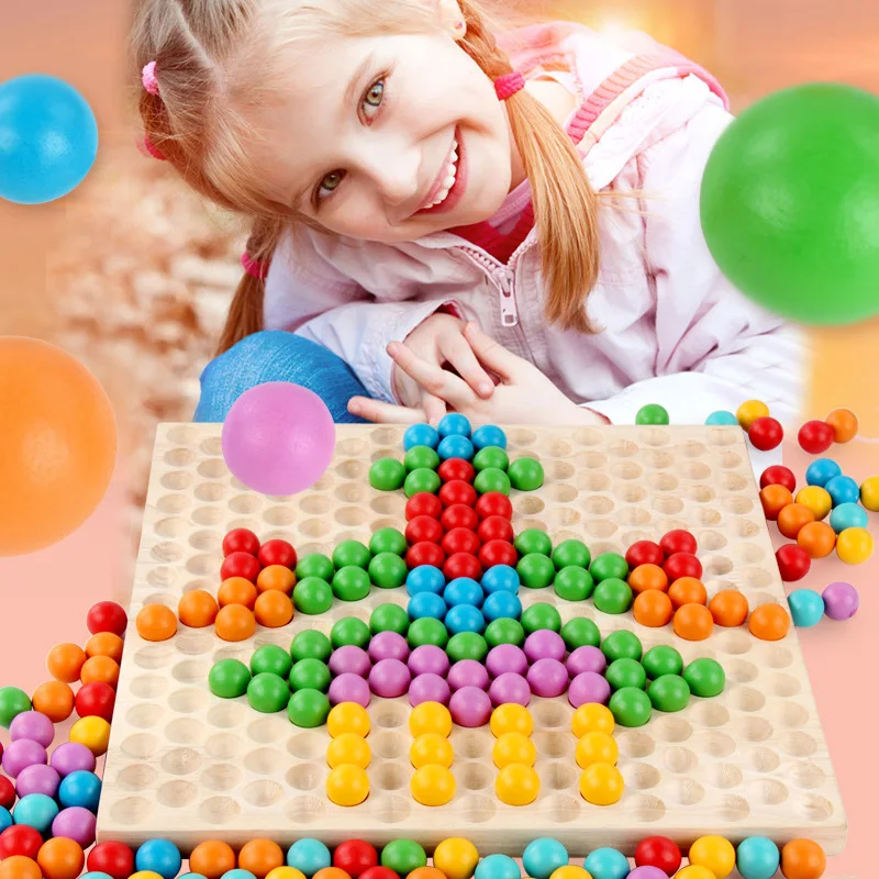 

Wooden Educational Early Childhood Creative Flexible Ball jia zhu Mapping Game