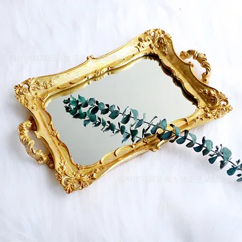 

Retro resin mirror tray wedding cake jewelry storage tray