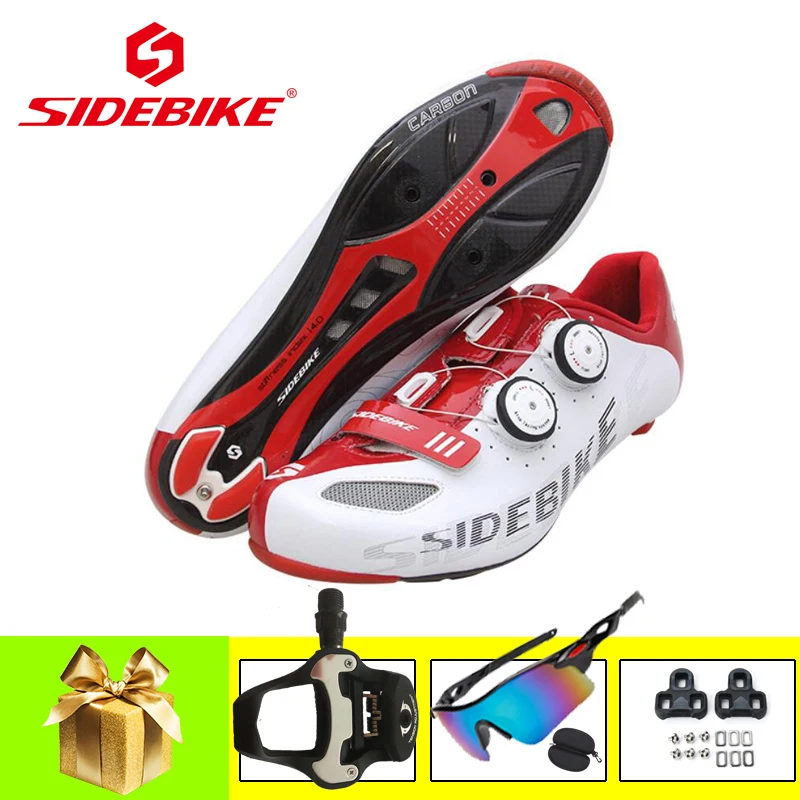 

SIDEBIKE Road Cycling Shoes Men SPD-SL Pedals Racing Carbon Road Bike Ultralight Self-locking Outdoor Riding Bicycle Sneakers