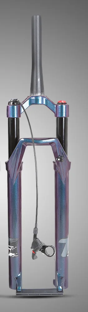 29 Discolored Grey Велосипедная вилка Mtb с дистанционным управлением, дисковый тормоз, пневматическая подвеска QR 10*100 мм, коническая трубка 28,6*39,8*230 мм, красочные светоотражающие наклейки - Цвет: 29 Discolored Grey