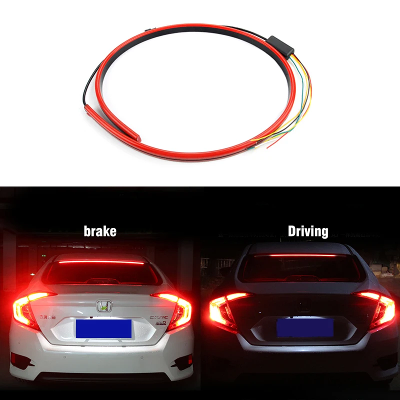

Car Led Taillight Tail Box Edge Light Tail Box Light Multi-Mode Dimming Streamer Car Back Box Marquee Red