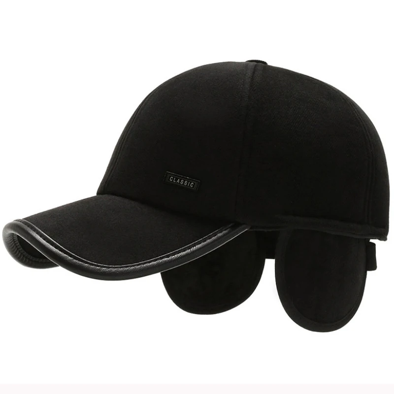 

Brand Autumn Winter Woollen Fabrics Baseball Cap Snapback Men Hat Outdoor Keep Super Warm Bone Dad Adjustable Hats