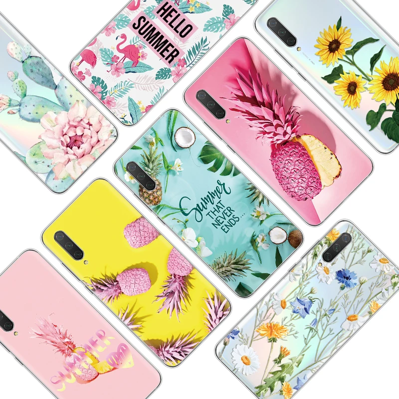 

Summer Flower Print Cute Cases For Xiaomi CC9e Case Accessories Soft TPU Coque Phone Case For Xiaomi CC9 Funda Back Cover luxury