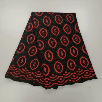 

High Quality Swiss Voile Laces Switzerland Cotton African Dry Cotton Laces Fabrics Wine Red Nigerian Voile Lace 5 Yards L65-3045