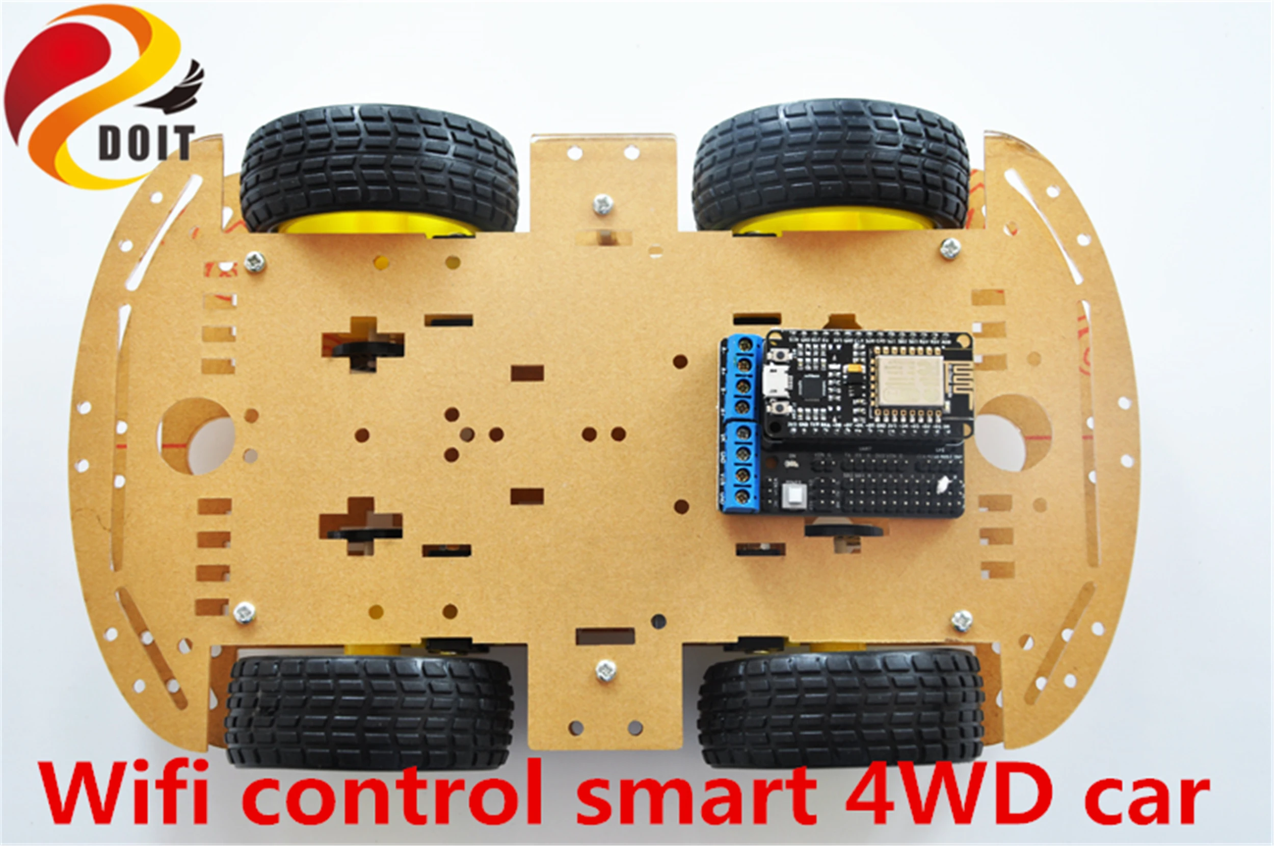 SZDOIT Wifi управление Умный 4WD робот шасси автомобиля Комплект NodeMCU комплект управления совместим с IOS/Android системы для Arduino