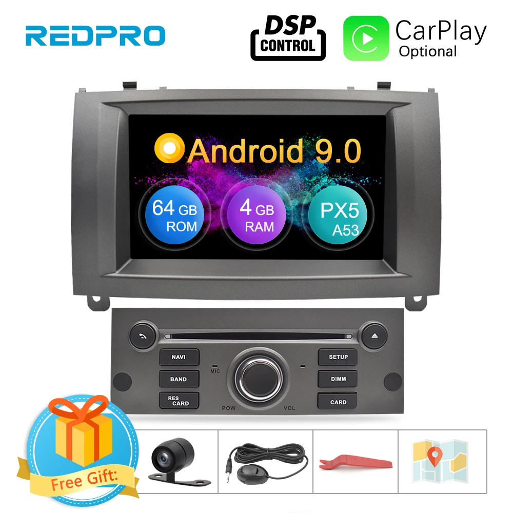 4 грамма Android 9,0 9,1 Автомобильный DVD стерео плеер для peugeot 407 2004-2010 gps навигация WiFi Bluetooth Автомобильный мультимедийный Видео Аудио