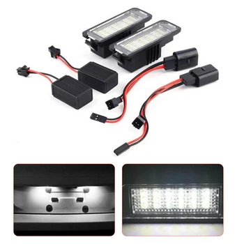

2Pcs 12V 4.8W LED Number License Plate Light Lamps Car License Plate Lights Exterior Accessories for VW GOLF 4 5 6 7 Polo 6R