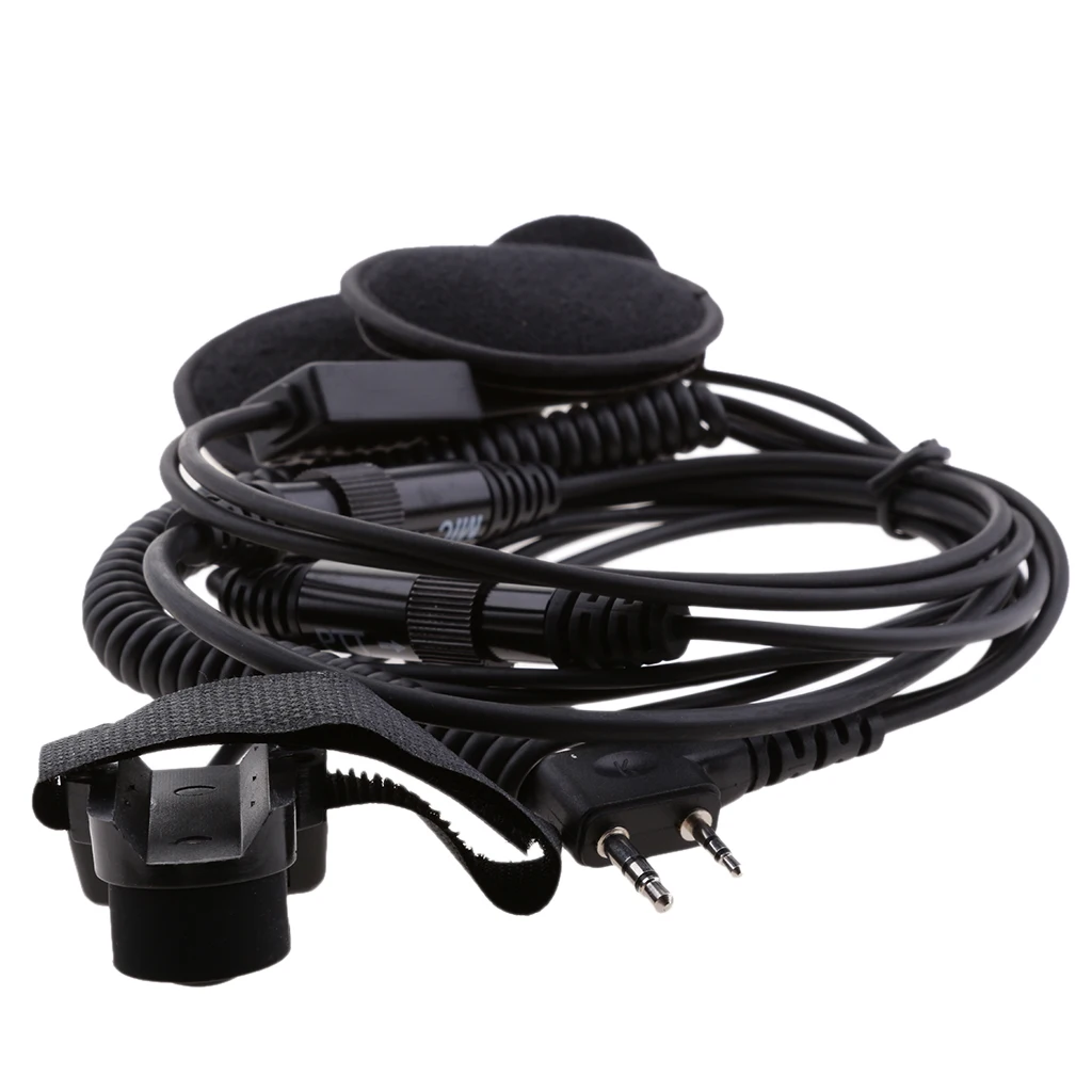 2 PIN мотоцикл велосипед гарнитура микрофон для наушников PPT для Kenwood Baofeng марки WOUXUN, Puxing Linton двухстороннее радио иди и болтай Walkie Talkie-черный