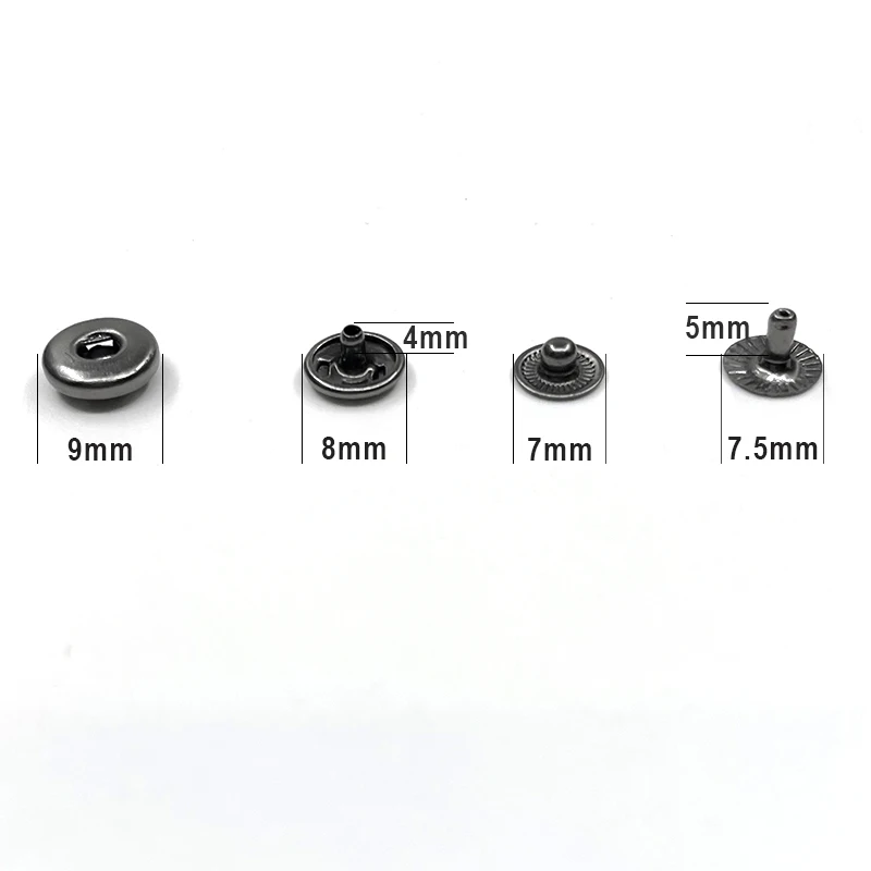 8mm Snap Buttons Rivet Sewing repair Silver/Golden/Black/Bronze Metal snap fastener clasp Children's clothing button Belt buckle 2