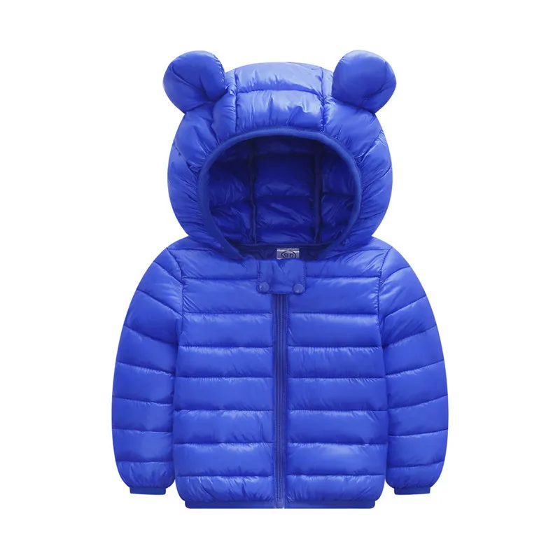 Chlidren Kids Boys Girl Winter Coats Jacket Zip Thick Ears Snow Hoodie Outwear (26)