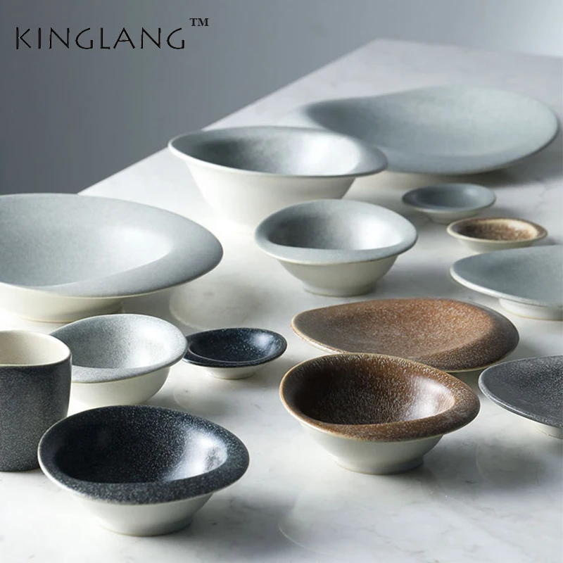 Нордическая керамическая посуда KINGLANG нестандартная Бытовая Посуда