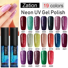 Zation 5ml 네일 젤 폴란드어 베르니 세미 퍼머넌트 uv 젤 바니시 끄기 19 컬러 네일 아트 디자인 uv led 네일 젤 바니쉬(China)