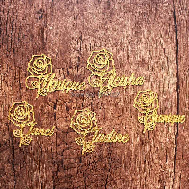 Пользовательский лазер режущий логотип, название место установки Роза свадебное место карта Роза вечерние украшения