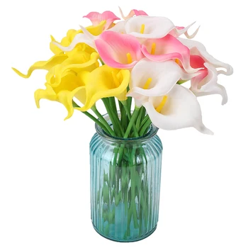 

20 PCS Calla Lily Simulation Flower Home Decoration Bridal Wedding Bouquet Real Touch Artificial Flowers hotography Props 1 1