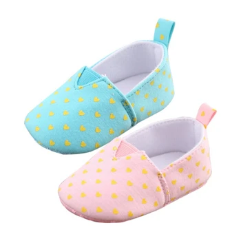 

0-18M Newborn Baby Shoes Infant Walking Shoes Boys Girl Cute Heart Printed Anti-Slip Shoes Toddler Soft Soled First Walkers