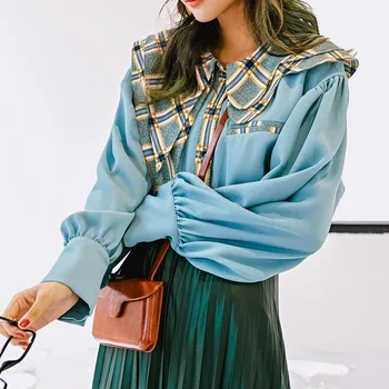 

XUXI Early Spring New Stealing Thieves Loose Long-sleeved Shirt Women's Thin Shirt Fashion Casual Tops Women FZ1234