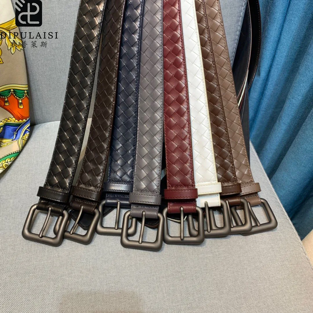 

2020 New Men's Belt Business Casual Leather Woven Luxury Multicolor Optional White Jeans Trousers Bottegamov Cowskin Rushed