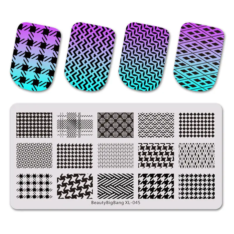 BeautyBigBang XL-021 6*12cm Rectangle Nail Stamping Plates Autumn Leaf Pattern Nail Art Stamp Template Image Plate Stencils - Цвет: S