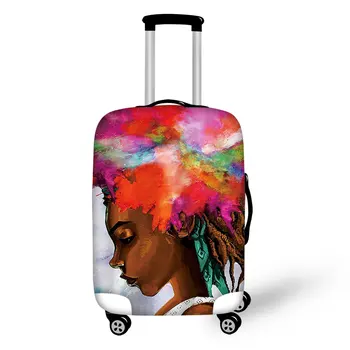 

THIKIN 2020 African Girls with Colorful Art Print Luggage Cover Women Travel Accessories Tag Protect Case Box Custom Pattern