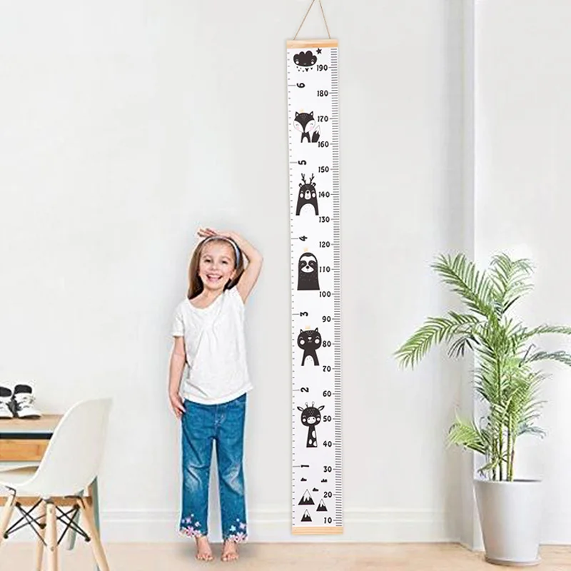 Kids Growth Height Chart Ruler Wall Hanging Measure Child's Bedroom Decoration 