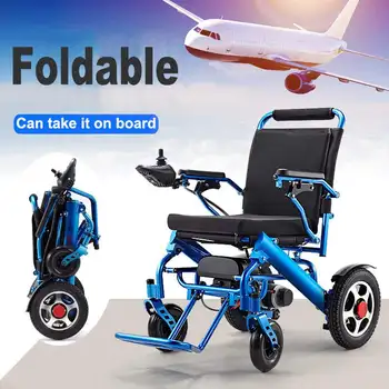 

NEW Portable lightweight Folding Electric Mobility Electric Wheelchair Elderly Disabled 22.8kg anti-roll Rear Wheel