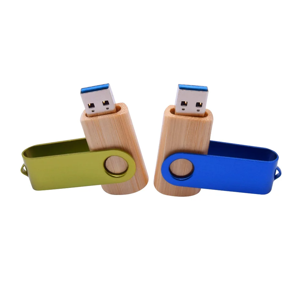 Цветной зажим из металла + бамбукового дерева USB флеш накопитель 3 0 128 Гб 64 ГБ 32 16 8