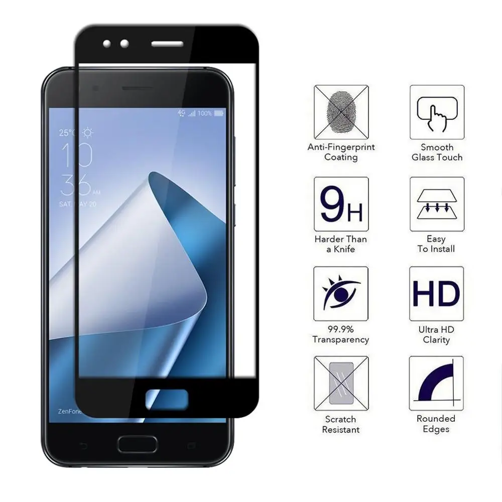 3D полное покрытие закаленное стекло для Asus Zenfone 4 ZE554KL Защита экрана Max ZC554KL Selfie Pro