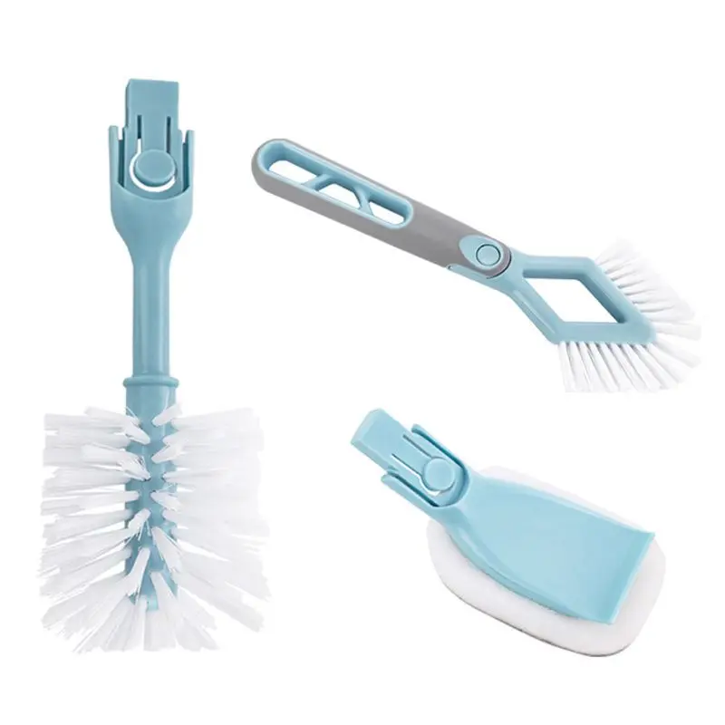 

3 in 1 Detachable Kitchen Cleaning Brush Dish Cup Scouring Pad Scrubber Cleaner