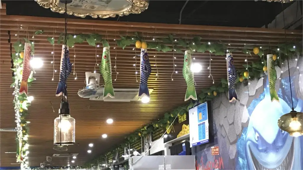 5 Pièces Manche À Air Carpe Streamer Poisson Cerf- Volant Drapeau Koinobori Suspendus Décor Pour Sushi Bar Izakaya Chambre 50Cm