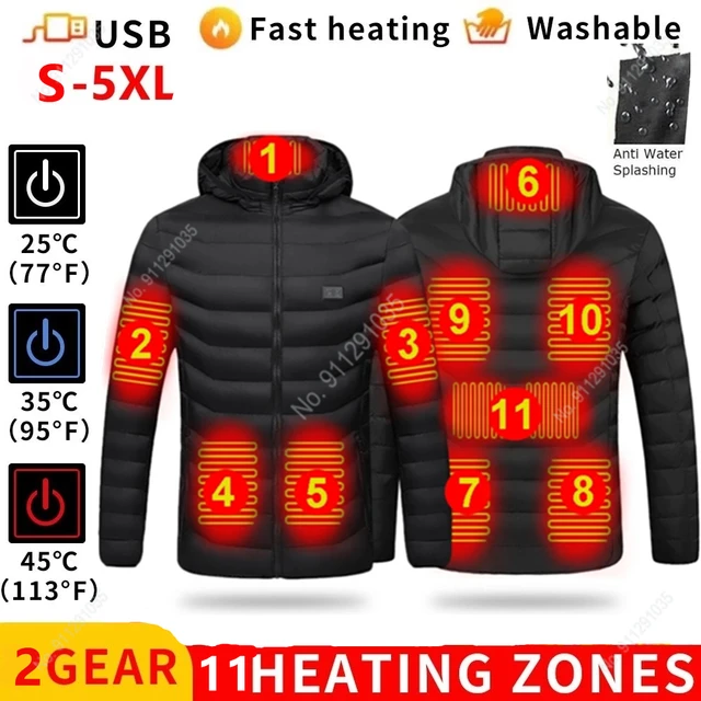 Veste chauffante à capuche pour homme, manteau d'extérieur, à manches  longues, avec batterie électrique USB, vêtements chauds d'hiver, 2022 -  AliExpress