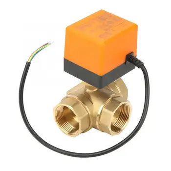 

DC12V DN32 Ball Valve G1-1/4 Brass 3 Wire 2 Control Motorized Ball Electrical Valve for Air Conditioner Electric Valve