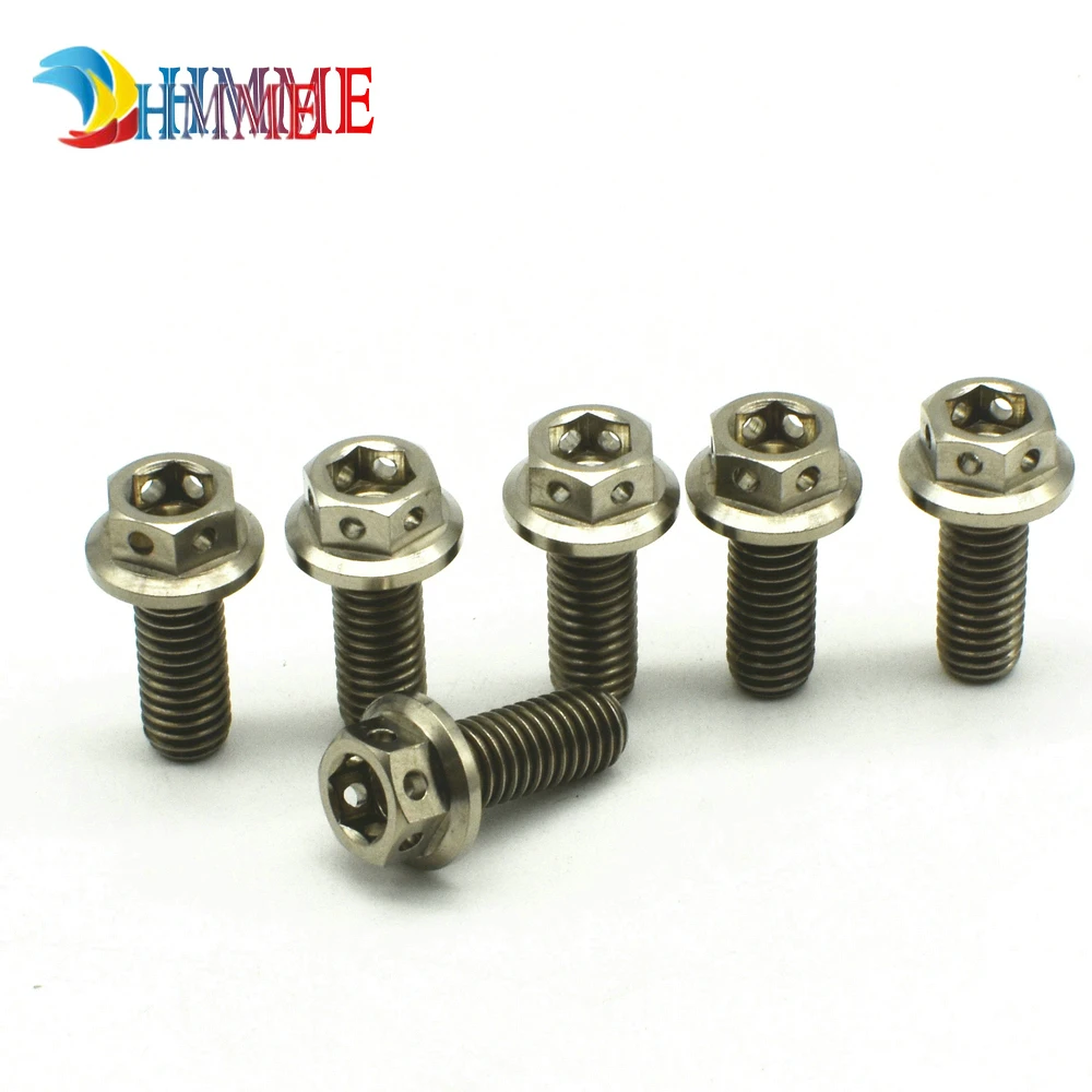 Titanium bolts M6X15mm flange head allen head Titanium color  (4)