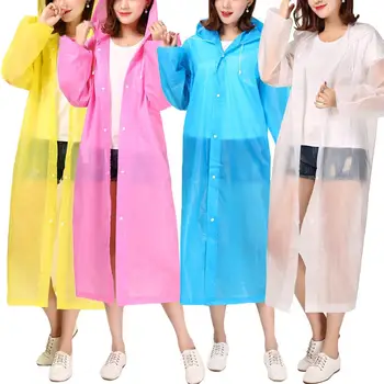 

1 pcs Unisex Reusable Portable Waterproof Hooded Outdoor Riding Long Raincoat different color Non-Disposable Portable