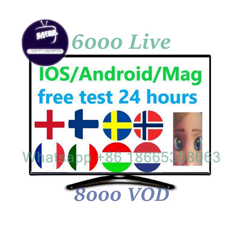 IPTV 5000 французский, арабский, Шведский активный канал подписывается на шведский, польский, швейцарский, немецкий, датский Спорт+ взрослый M3U Iptv