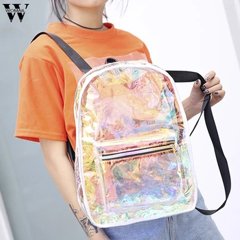 

New Large Capacity Backpack for Women Transparent Jelly Bag Travel Backpacks Female School Bag Student Bag For Girls Mochilas