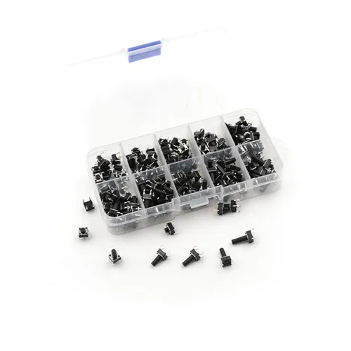 10 models 180pcs 6*6 Tact Switch Tactile Push Button Switch Kit, Height: 4.3MM~14MM DIP 4P micro switch 6x6 Key switch