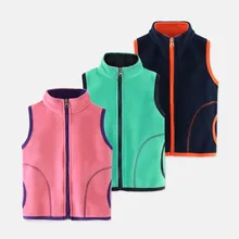 Детский жилет осень-зима, верхняя одежда из флиса для мальчиков и девочек