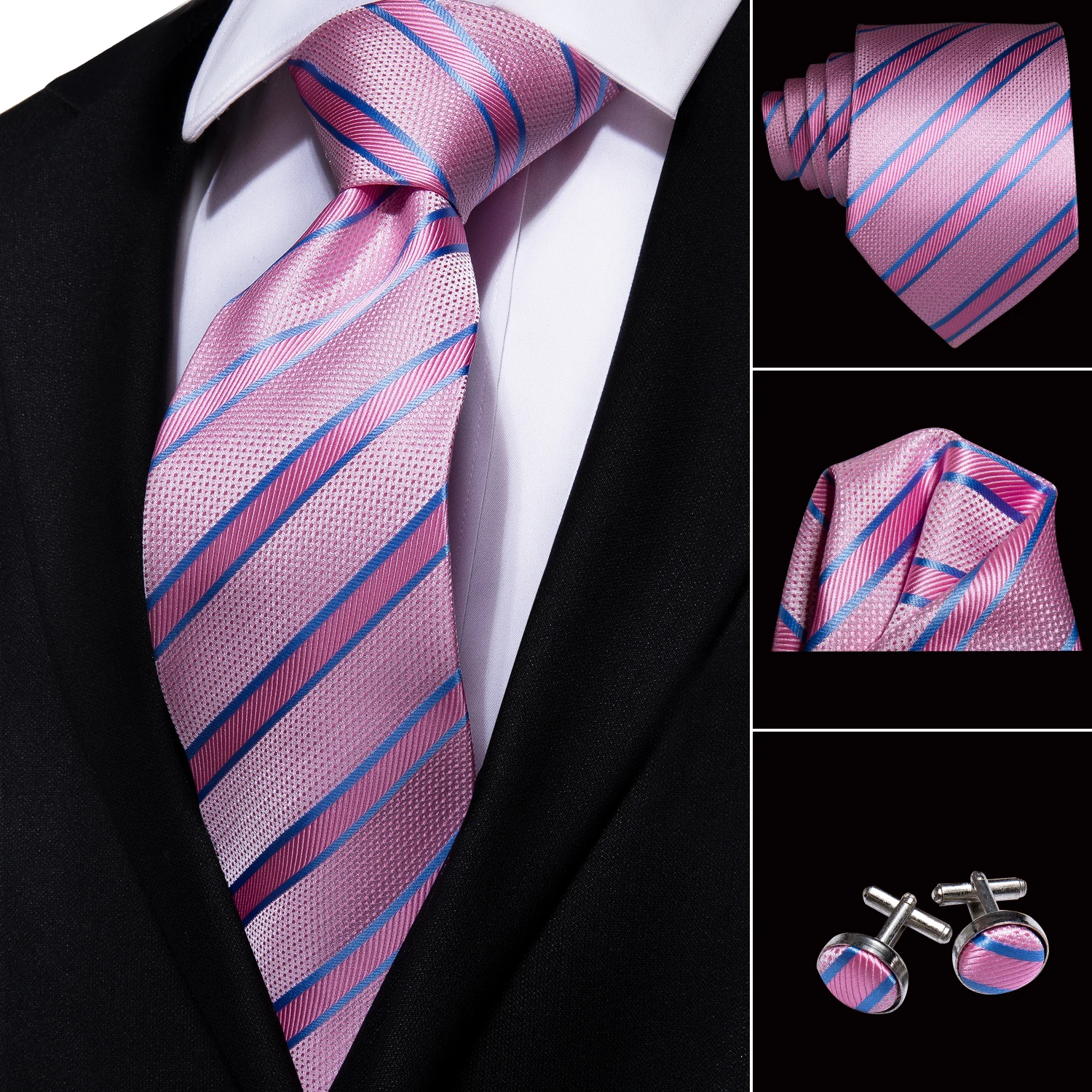 Hi-Tie Solid Pink Coral 100% Silk Men's Tie Neck Red Ties for Men Formal Business Luxury Wedding Neckties Gravatas | Аксессуары для