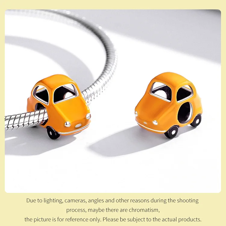 hoop earrings bamoer 925 Sterling Silver Transportation Cartoon Car Key Charm Suv Pink Bicycle Minibus Convertible Bead for Women DIY Jewelry hermes bracelet