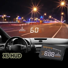 X5 автомобильный HUD OBD II Дисплей на голову система Предупреждение о превышении скорости проектор лобовое стекло авто электронная сигнализация напряжения
