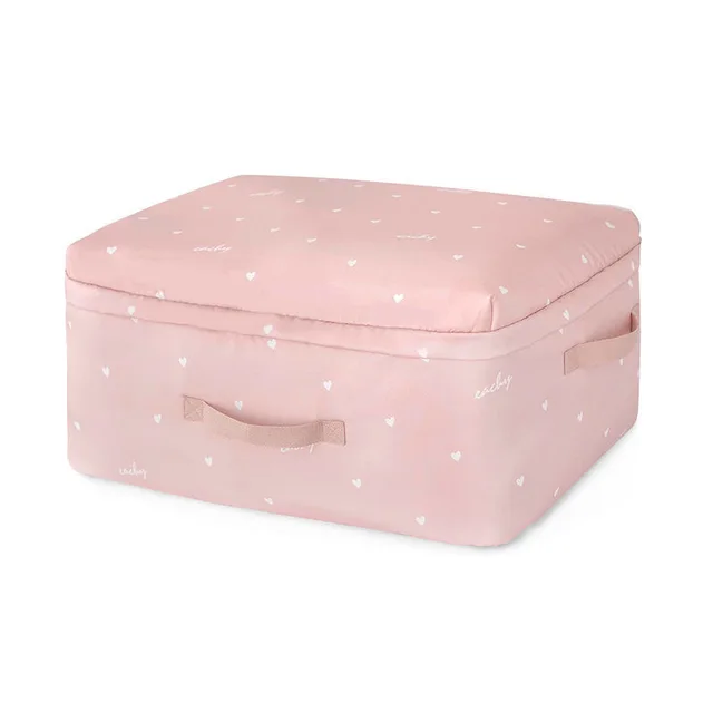 Foldable Clothes Quilt Storage Bags Organizer Pillow Blanket Boite Rangement Large Capacity Clothing Storage Bag Home Organizer pink