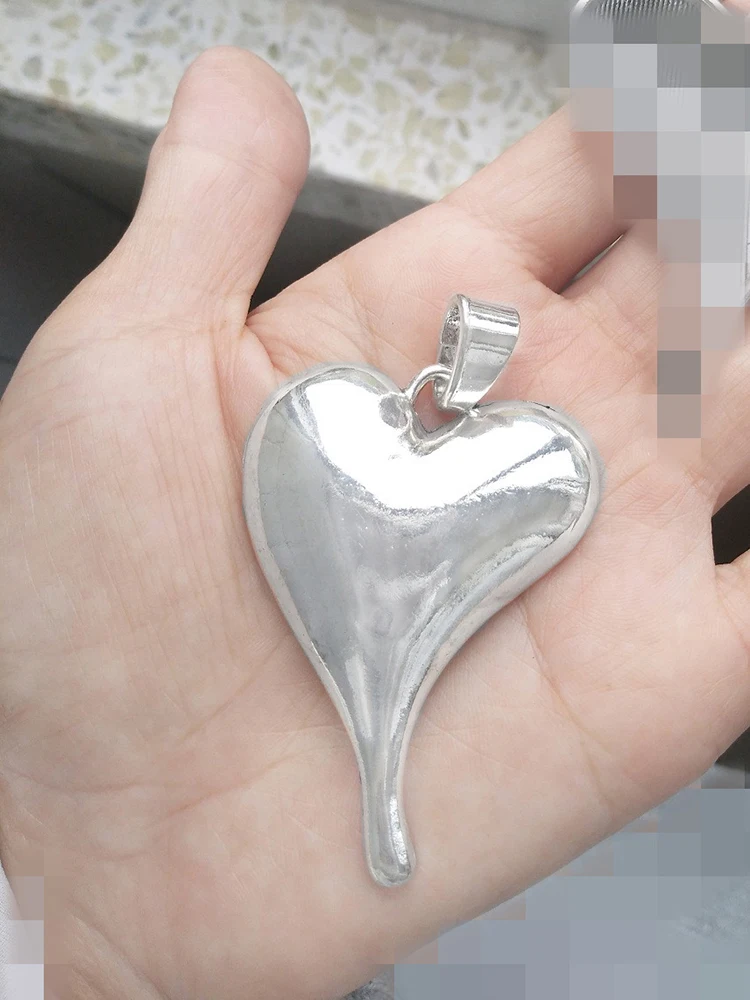 2 шт. серебристые металлические подвески в форме сердца 70 х42 мм|Подвески| |